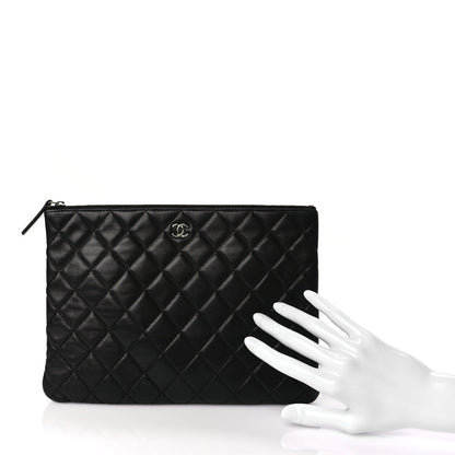 Chanel Lambskin Quilted Medium Cosmetic Case Black 6 of 11