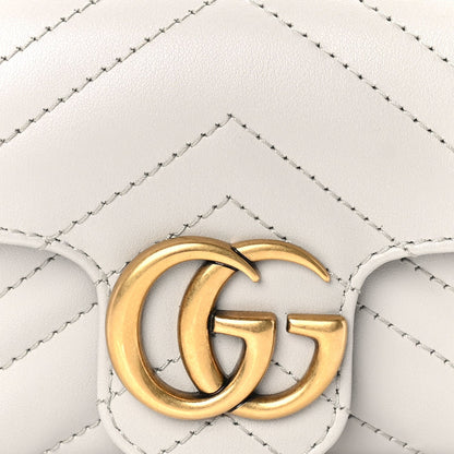Gucci Calfskin Matelasse Super Mini GG Marmont Shoulder Bag Grey 6 of 8