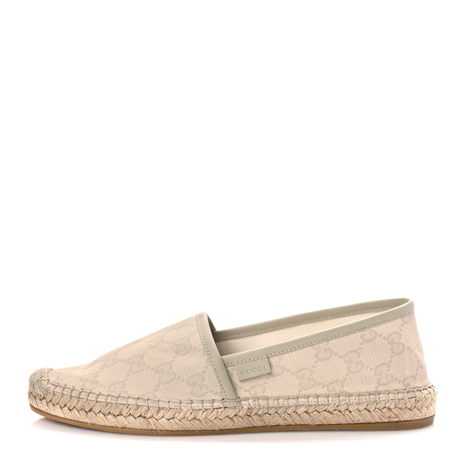 Gucci Washed Cotton Miro Soft Calfskin GG Monogram Espadrilles 38 White Mystic 1 of 10