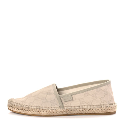 Gucci Washed Cotton Miro Soft Calfskin GG Monogram Espadrilles 38 White Mystic 1 of 10