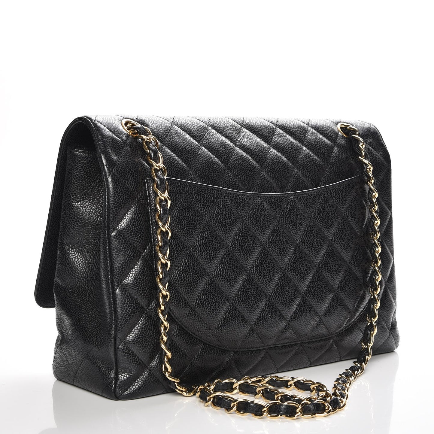 Caviar Quilted Maxi Single Flap Black