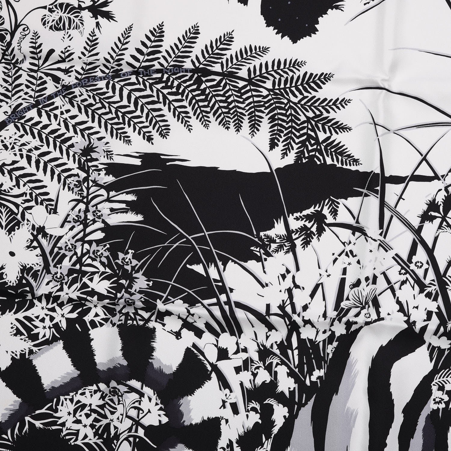 Hermes Silk Tyger Tyger Scarf 90 Noir Blanc Gris 7 of 10