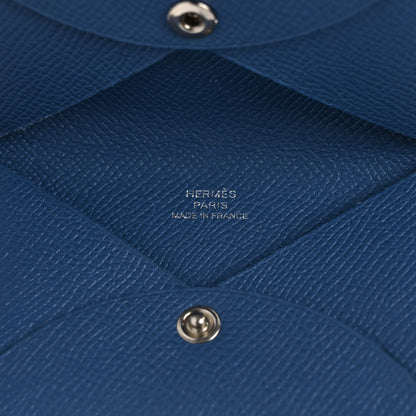 Hermes Epsom Calvi Card Case Bleu Saphir 6 of 9