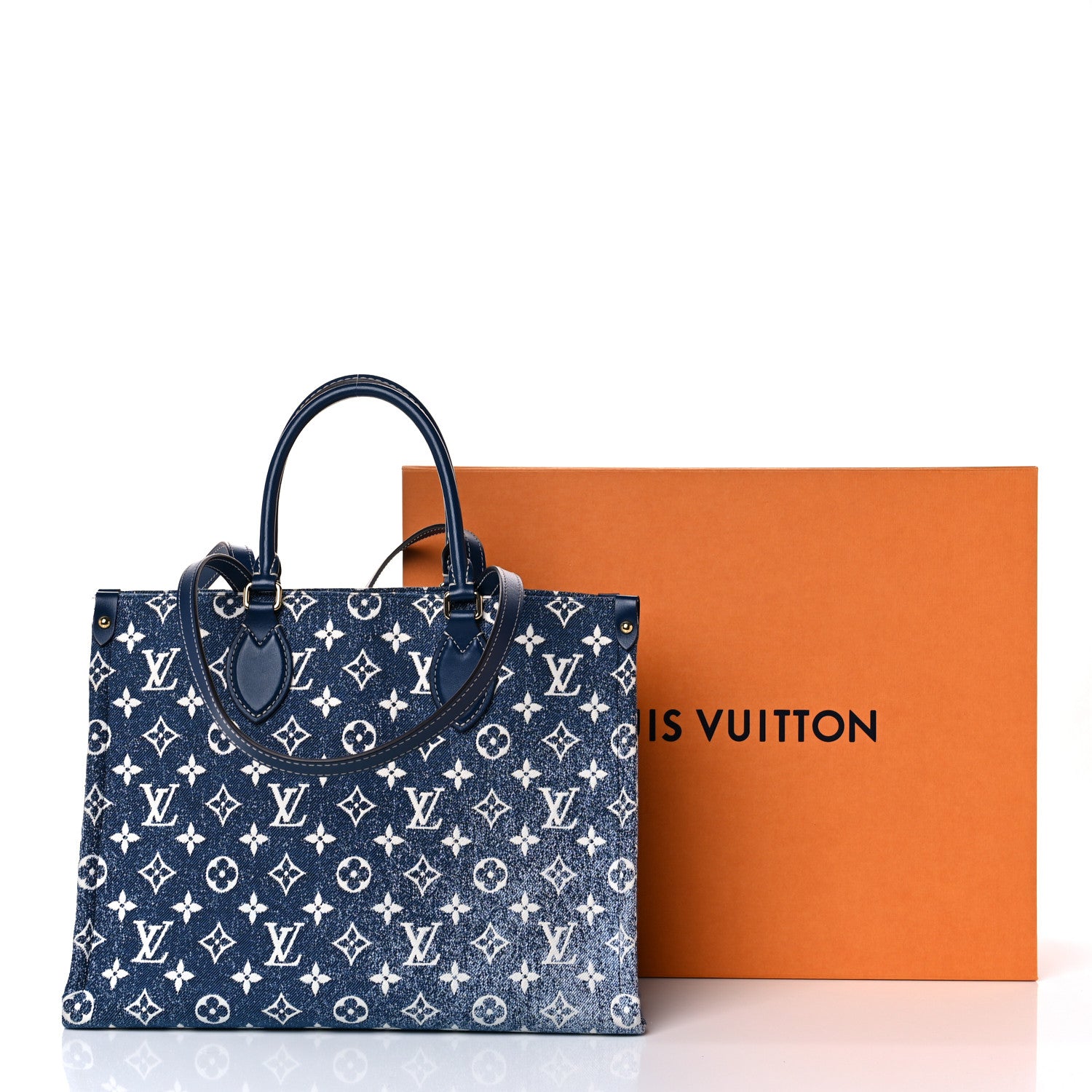 Louis Vuitton Monogram Jacquard Denim Onthego MM Bleu 8 of 8