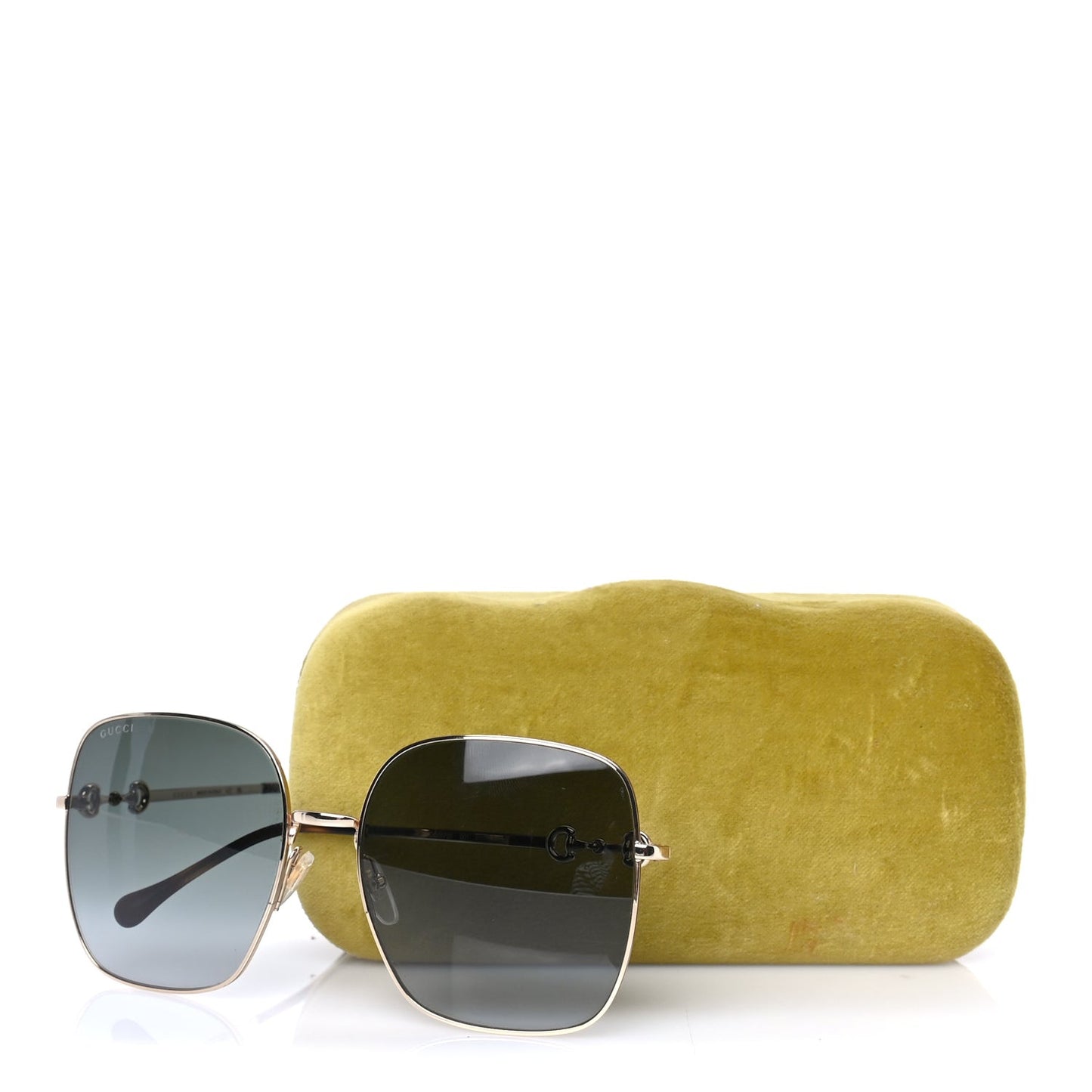 Metal Horsebit Square Sunglasses GG0879S Gold