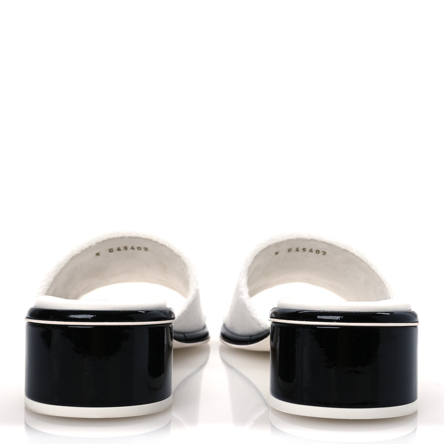 Chanel Cotton Logo Mule Sandals 39 White Black 6 of 7