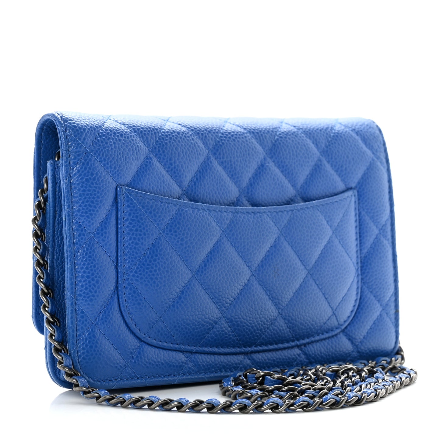 Caviar Quilted Wallet On Chain WOC Blue