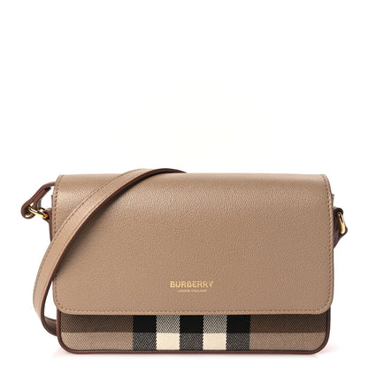 Burberry Grained Calfskin House Check Tartan Mix New Hampshire Chestnut Beige 1 of 8