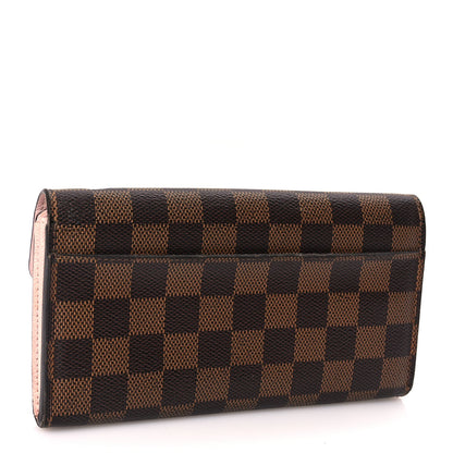 Louis Vuitton Damier Ebene Sarah Wallet NM Rose Ballerine 3 of 7