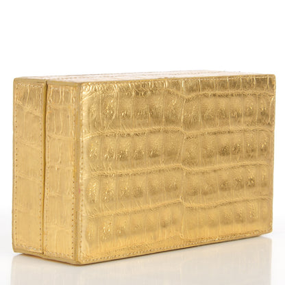 Nancy Gonzalez Crocodile Box Clutch Gold 4 of 10