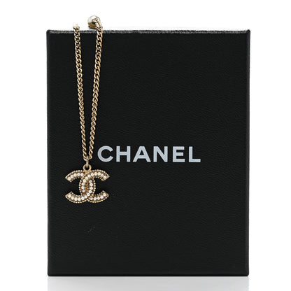 Chanel Pearl CC Pendant Necklace Gold 7 of 7