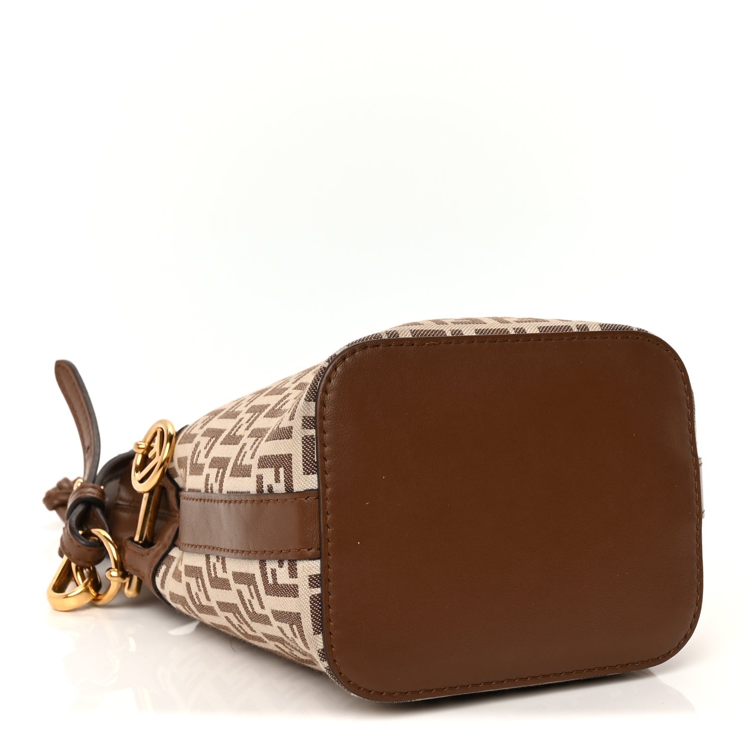 Fendi FENDI Zucchino Mini Mon Tresor Bucket Bag Beige Brown 4 of 8