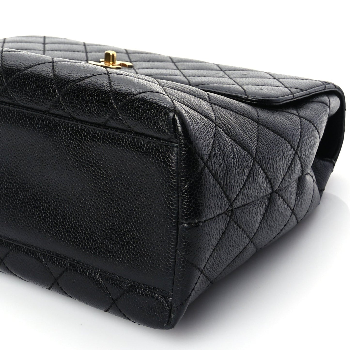 Caviar Quilted Jumbo Kelly Flap Black