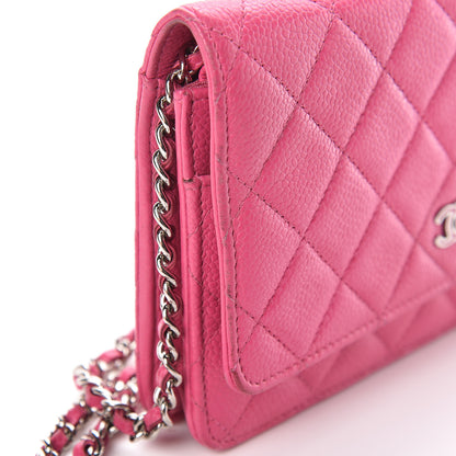 Chanel Caviar Quilted Wallet on Chain WOC Pink 11 of 18