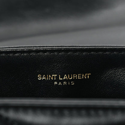 Saint Laurent Calfskin Y Quilted Monogram Toy Loulou Crossbody Satchel Black 5 of 8