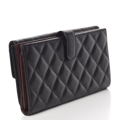 Chanel Caviar Quilted CC Long Double Wallet Black 3 of 12