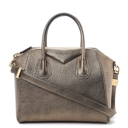 Givenchy Crackled Metallic Sugar Goatskin Small Antigona Light Gold 1 of 8