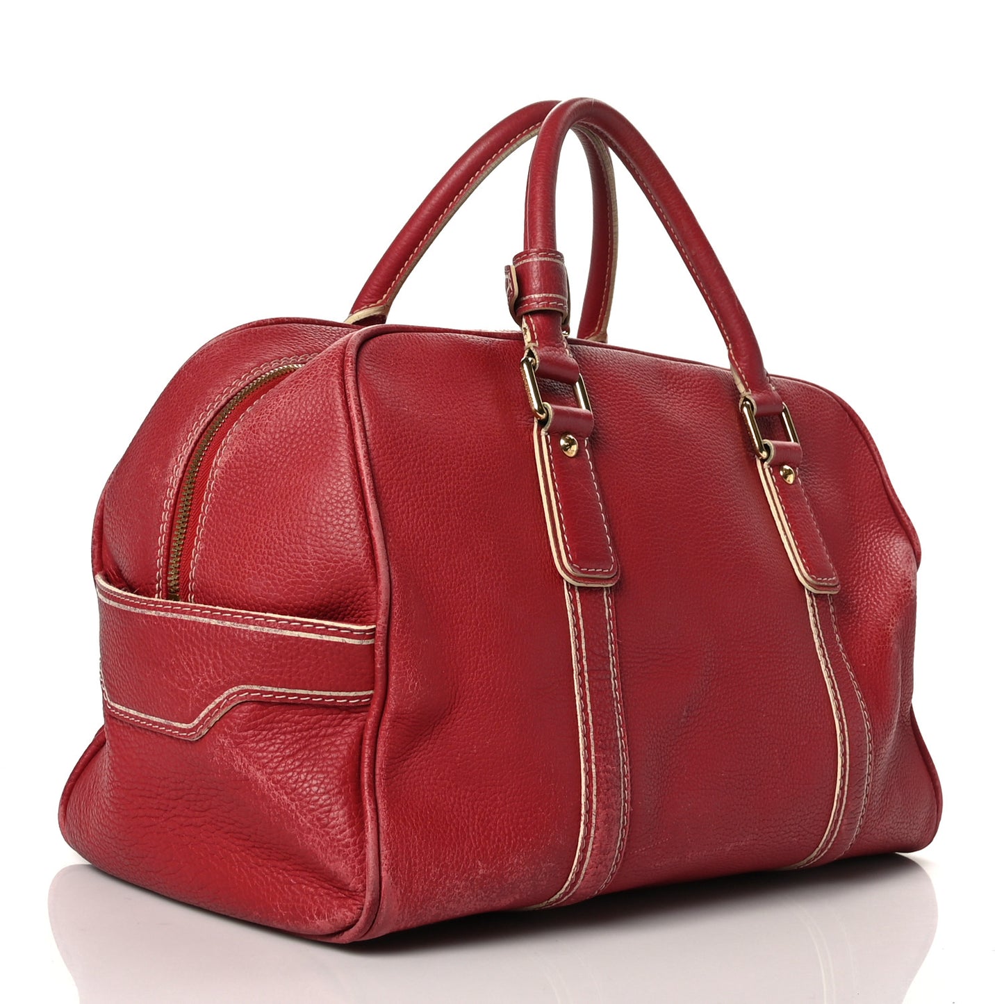 Tobago Leather Carryall Red