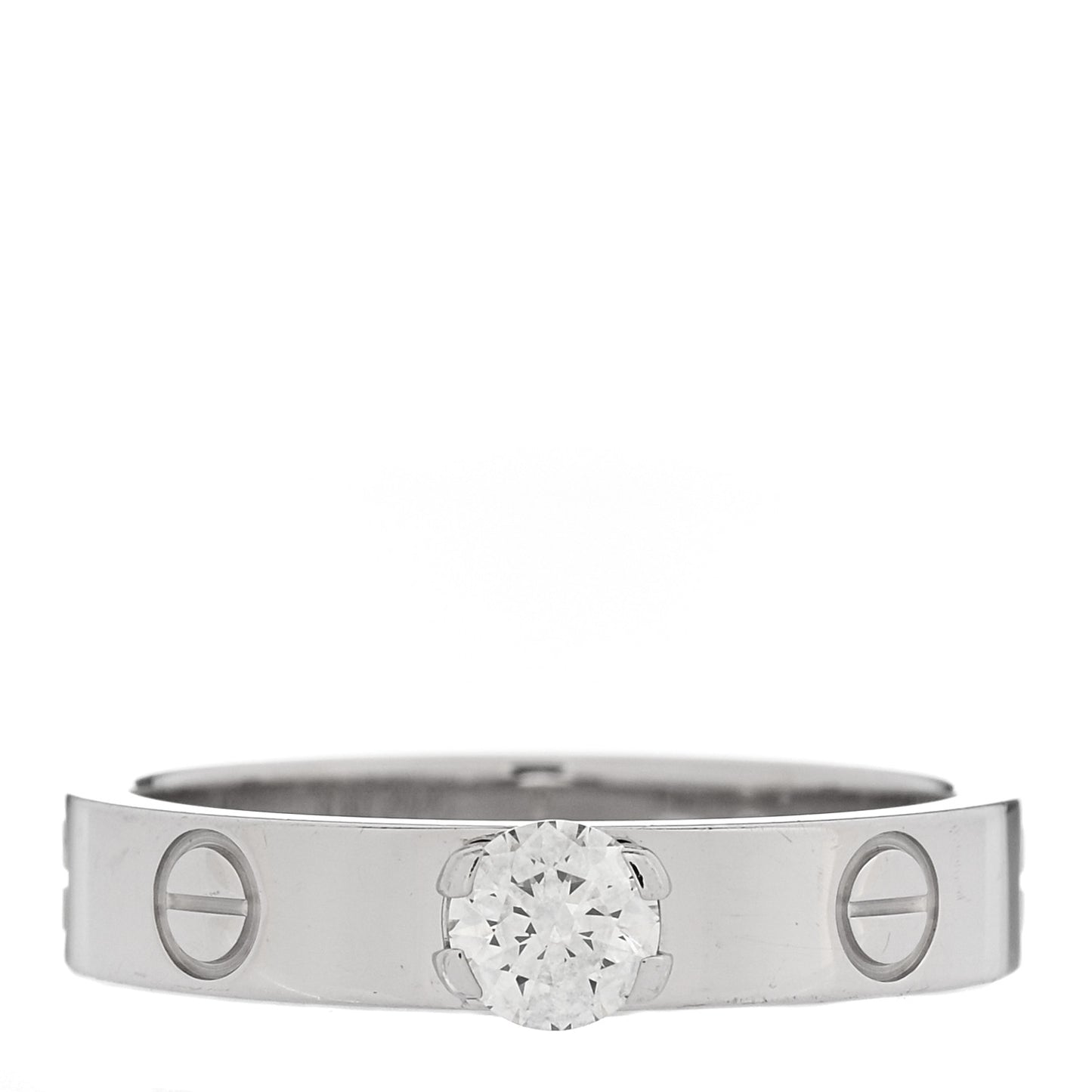 18K White Gold Diamond .25ct LOVE Solitaire Engagement Ring 51 5.75