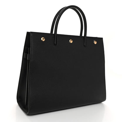 Burberry Grainy Calfskin Large Title Tote Black 3 of 9