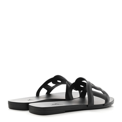 Hermes Rubber Aloha Sandals 37 Black 4 of 9