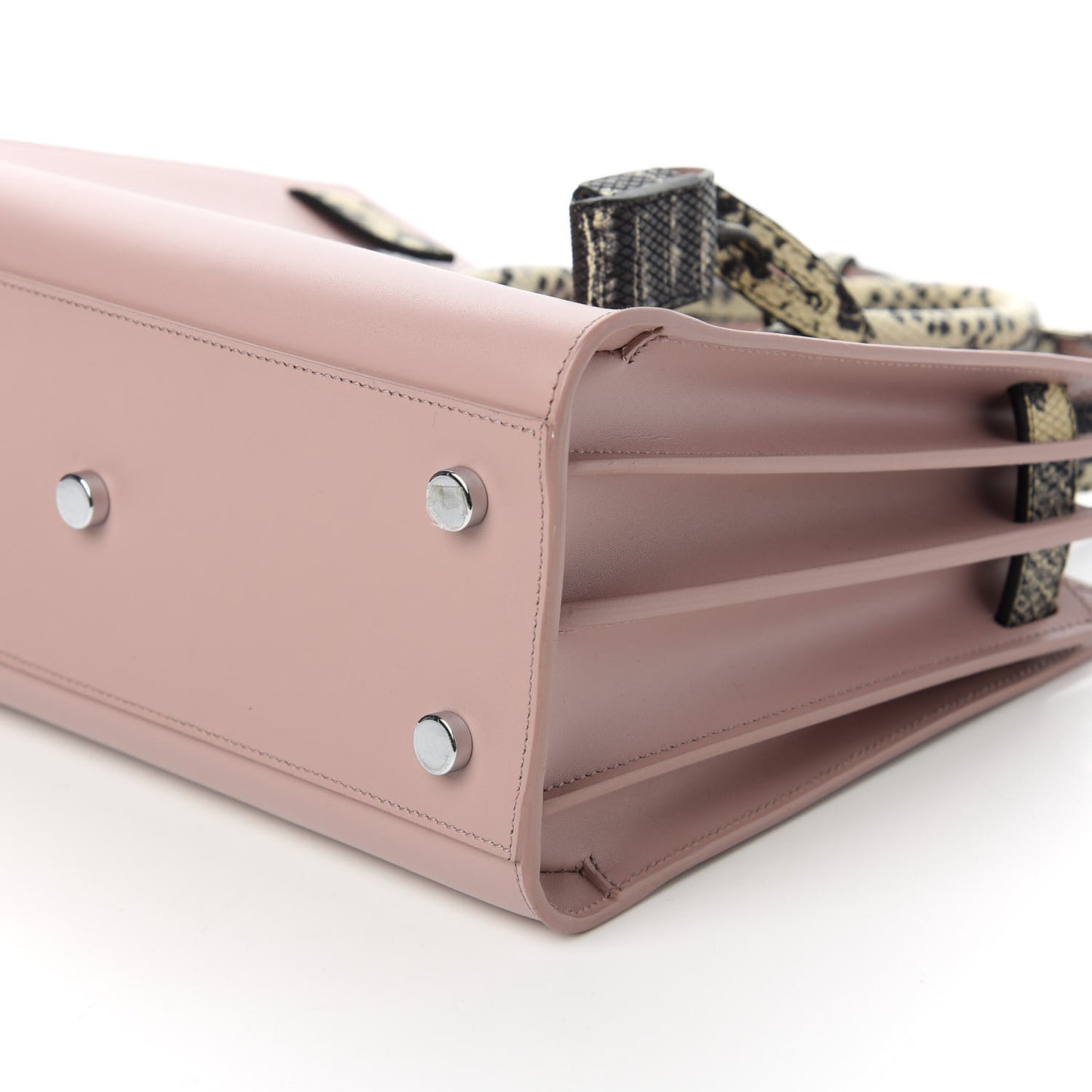 Calfskin Python Embossed Small Sac De Jour Powder Pink