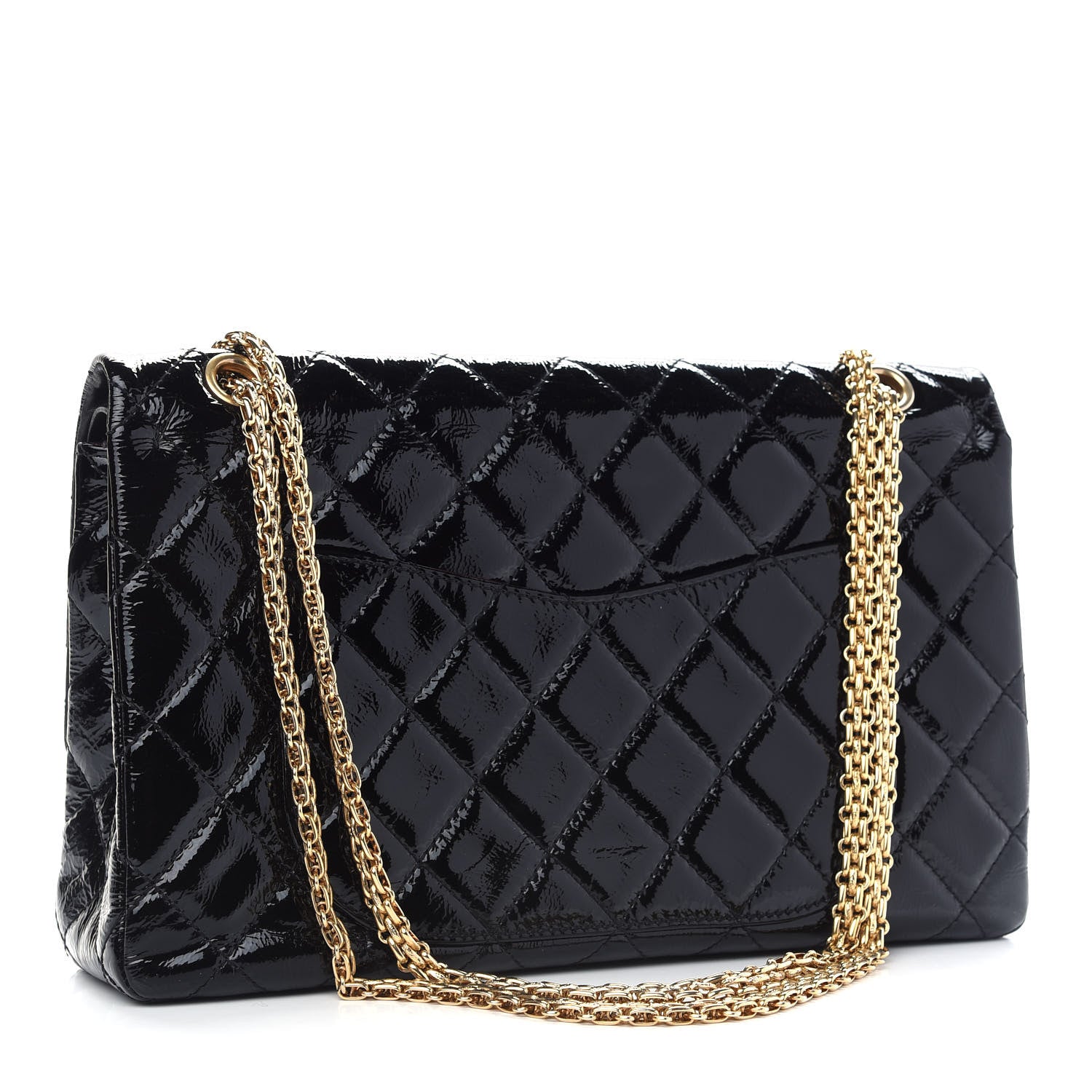 Chanel Distressed Patent Quilted 2.55 Reissue 226 Flap Black 3 of 9