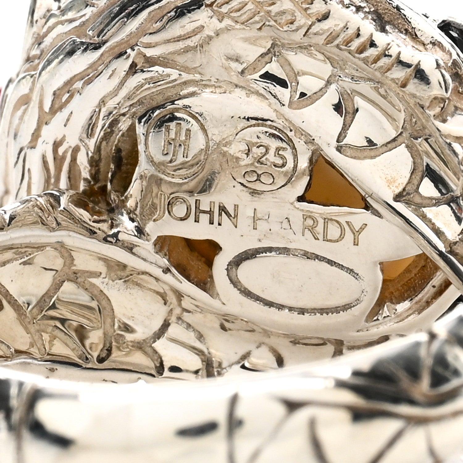 John Hardy Sterling Silver Ruby Black Sapphire Pearl Legends Naga Small Dragon Ring 52 6 4 of 4