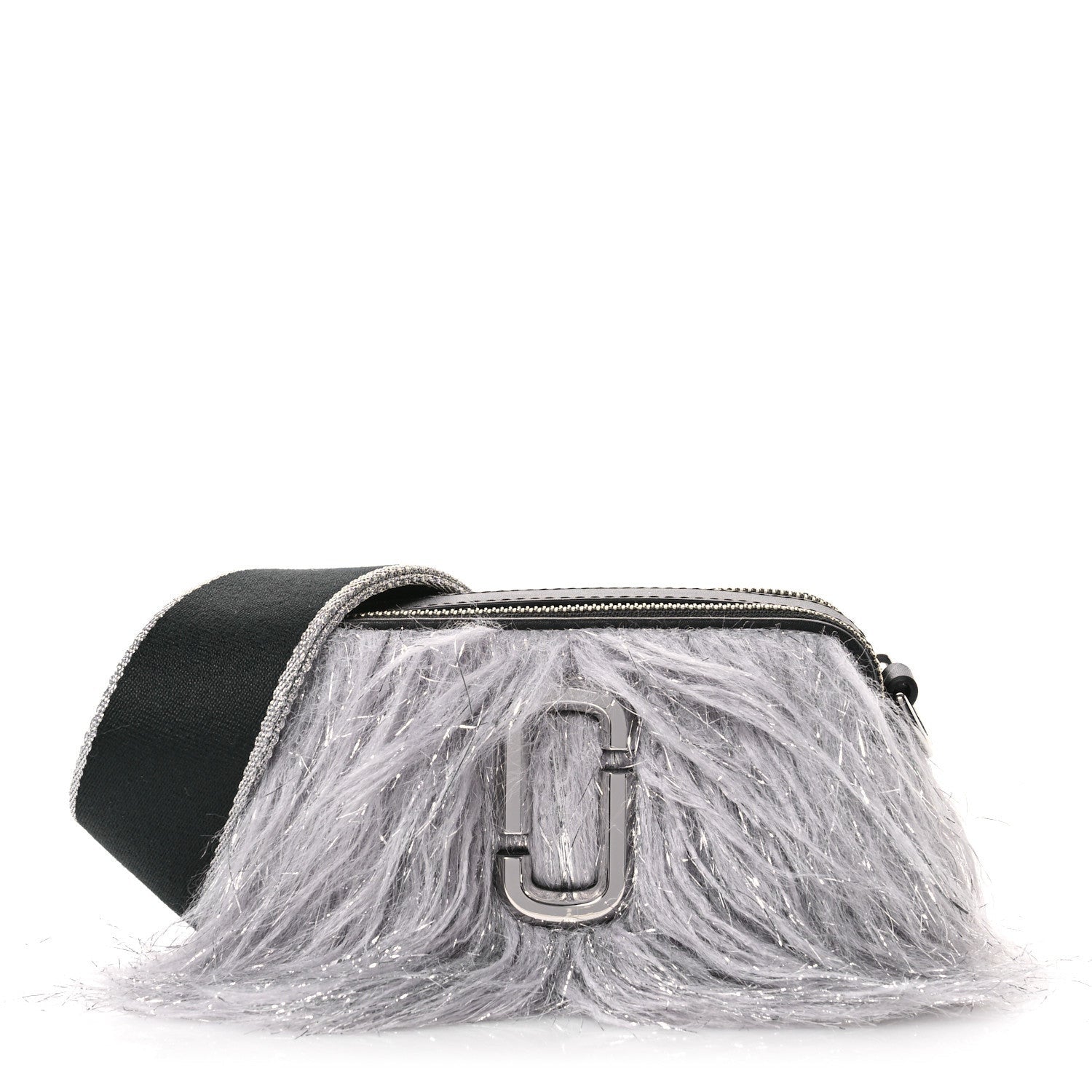 Marc Jacobs Faux Fur Calfskin The Creature Snapshot Camera Bag Grey Silver 1 of 7