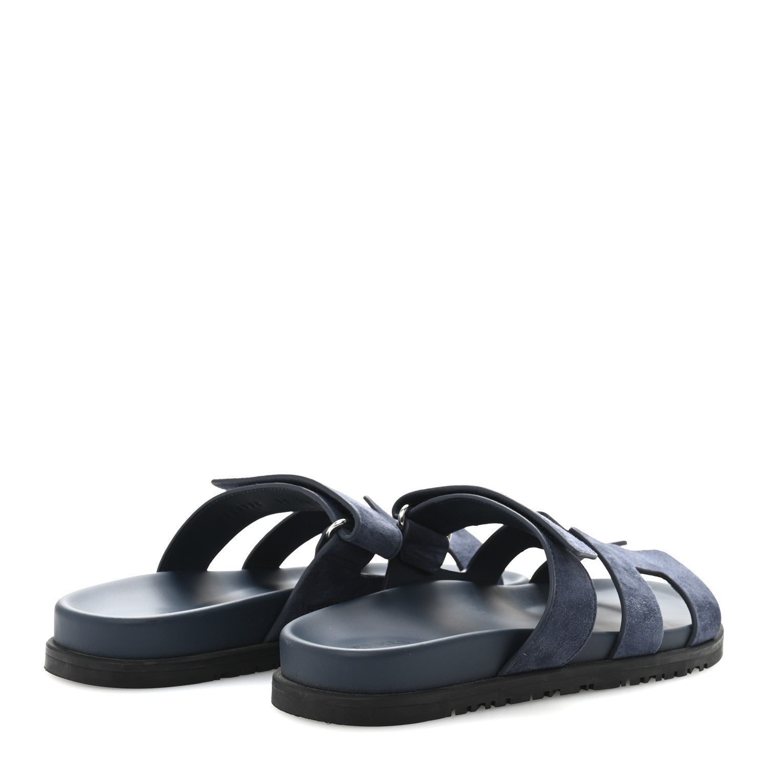 Hermes Suede Goatskin Womens Chypre Sandals 38 Bleu Celeste 5 of 9