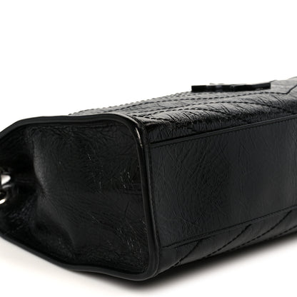 Saint Laurent Crinkled Calfskin Matelasse Monogram Medium Niki Shopper Tote Black 9 of 10