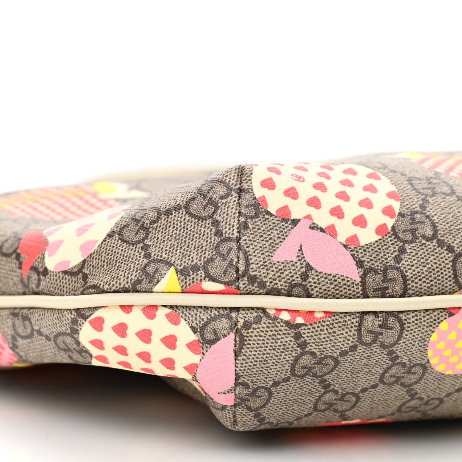 Gucci GG Supreme Monogram Les Pommes Small Ophidia Half Moon Hobo Beige Multicolor Mystic White 9 of 10