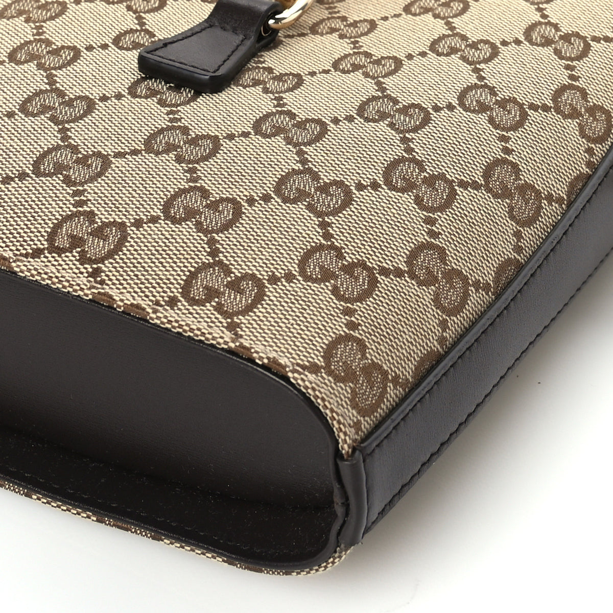 Monogram Web Mini Bucket Bag Beige Dark Brown