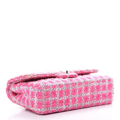 Chanel Tweed Quilted Medium Double Flap Hot Pink 3 of 9