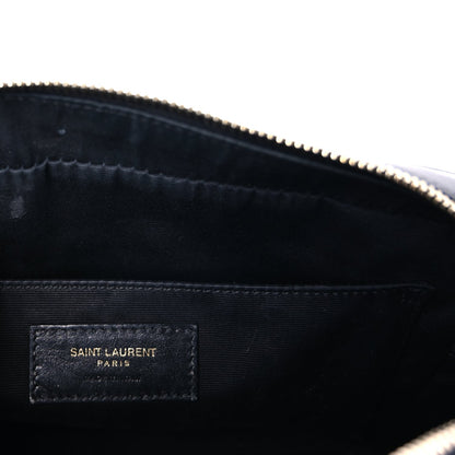 Saint Laurent Raffia Canvas Monogram Lou Camera Bag Beige Black 5 of 7