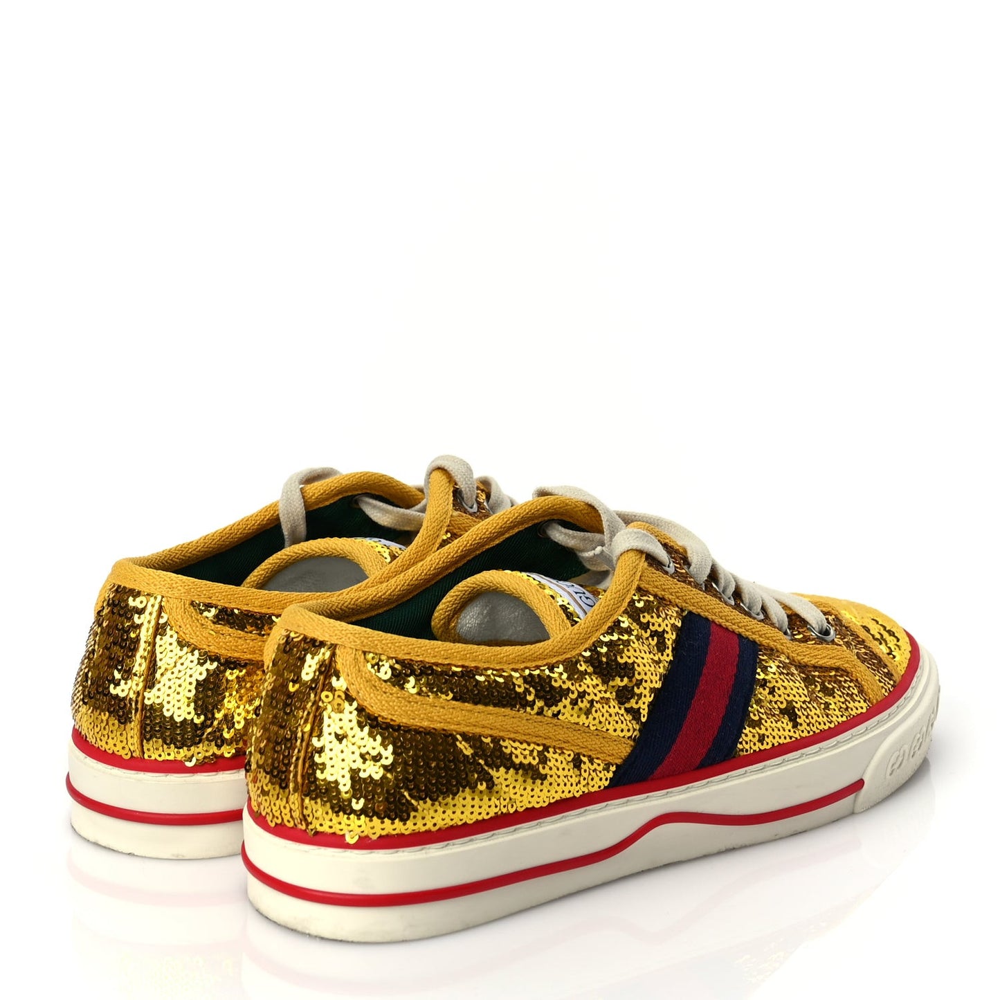 Sequin Web Matelasse Womens 1977 Tennis Sneakers 36 Gold Yellow