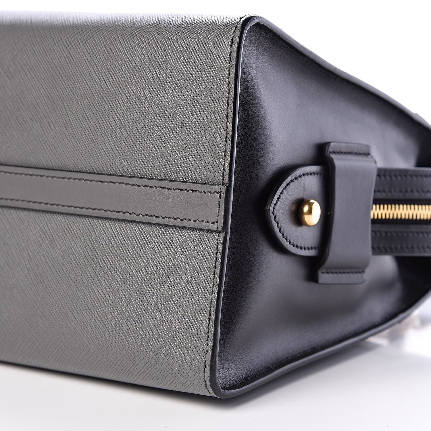 Prada Saffiano City Calf Medium Esplanade Tote Mercurio Black 10 of 11