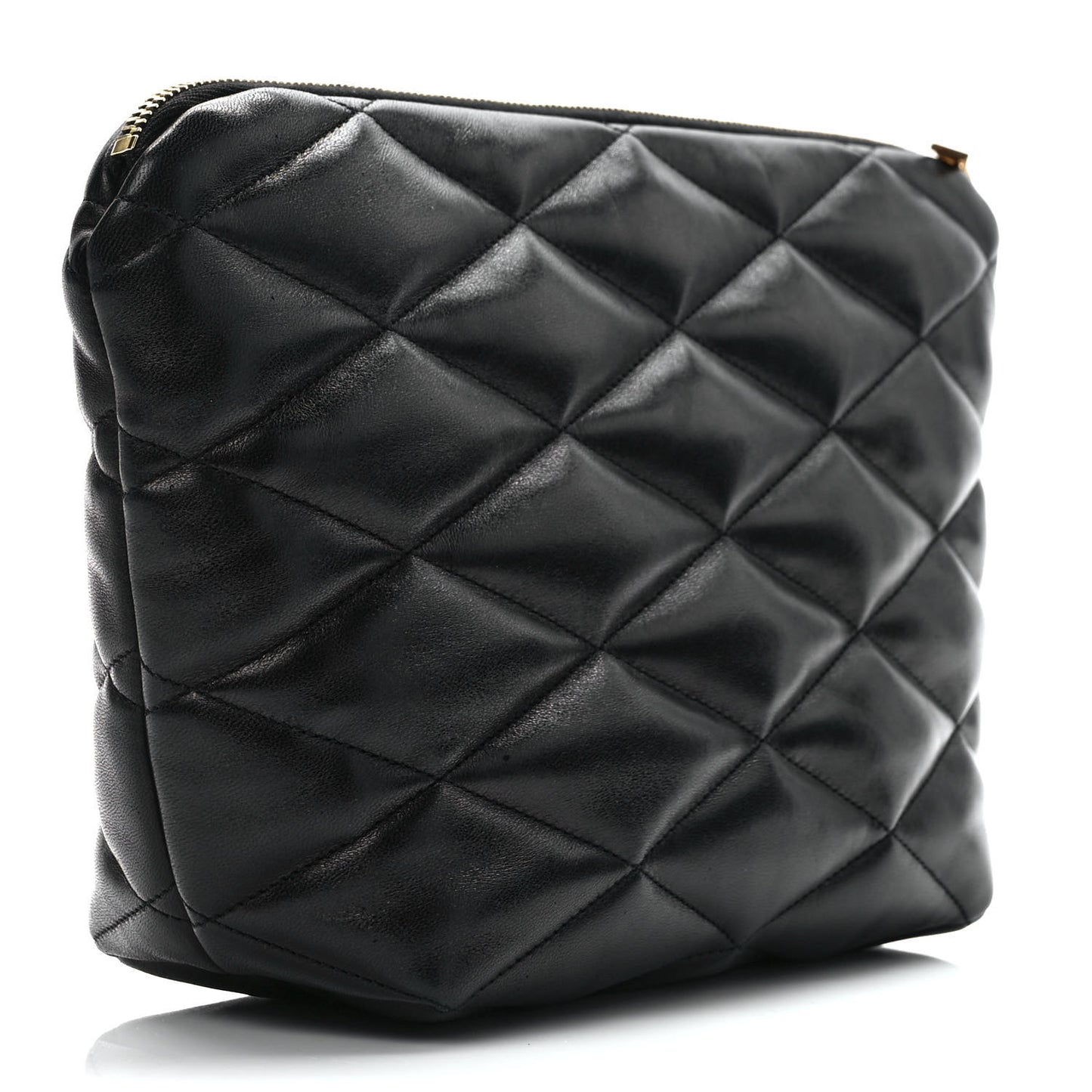 Lambskin Monogram Medium Sade Puffer Pouch Black
