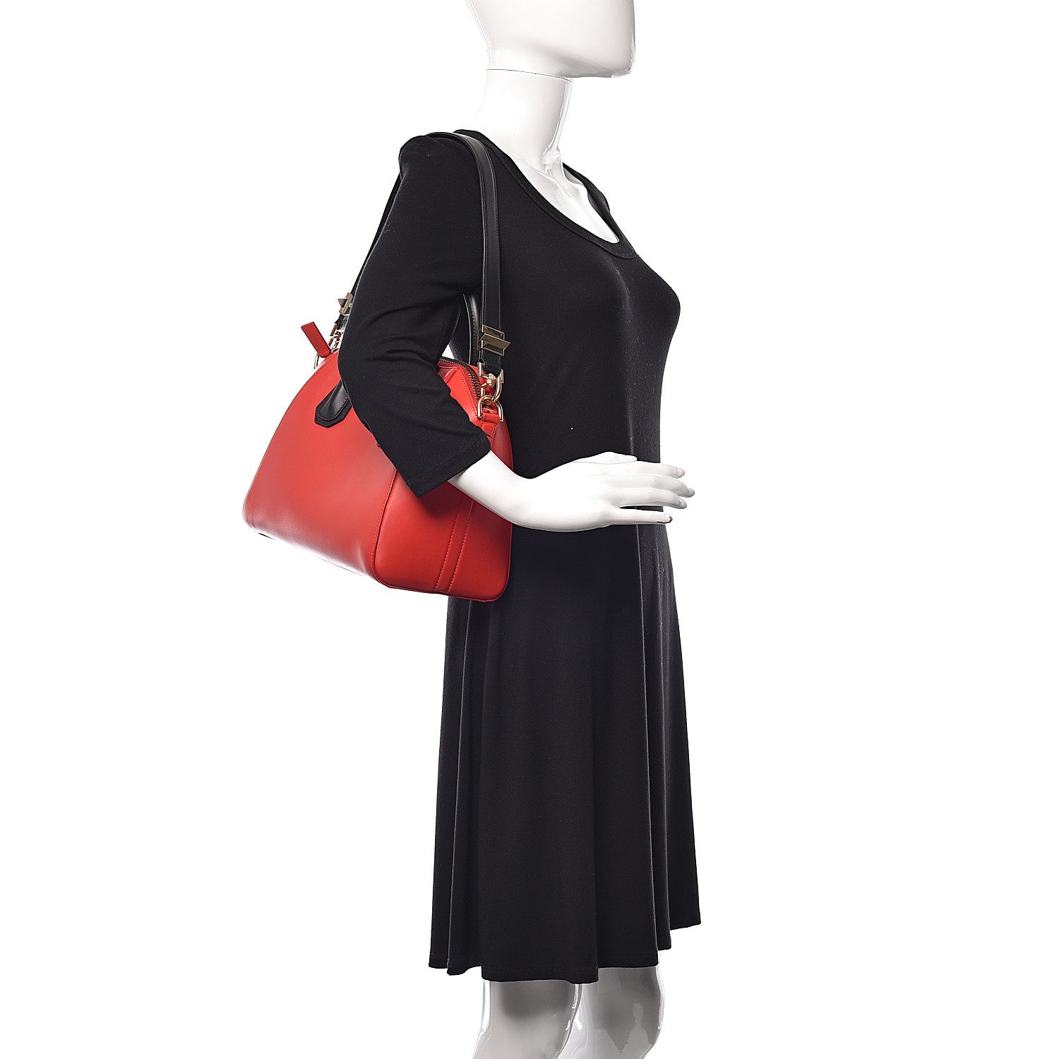 Givenchy Smooth Calfskin Small Bi-Color Antigona Red Black 2 of 12