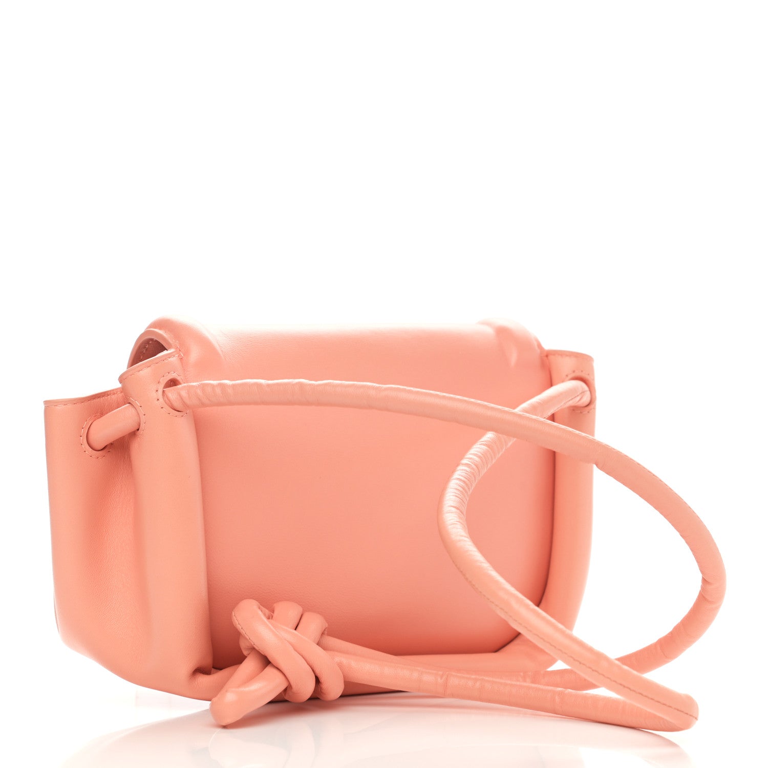 Bottega Veneta Lambskin Small Beak Triangle Flap Shoulder Bag Peachy Silver 3 of 9