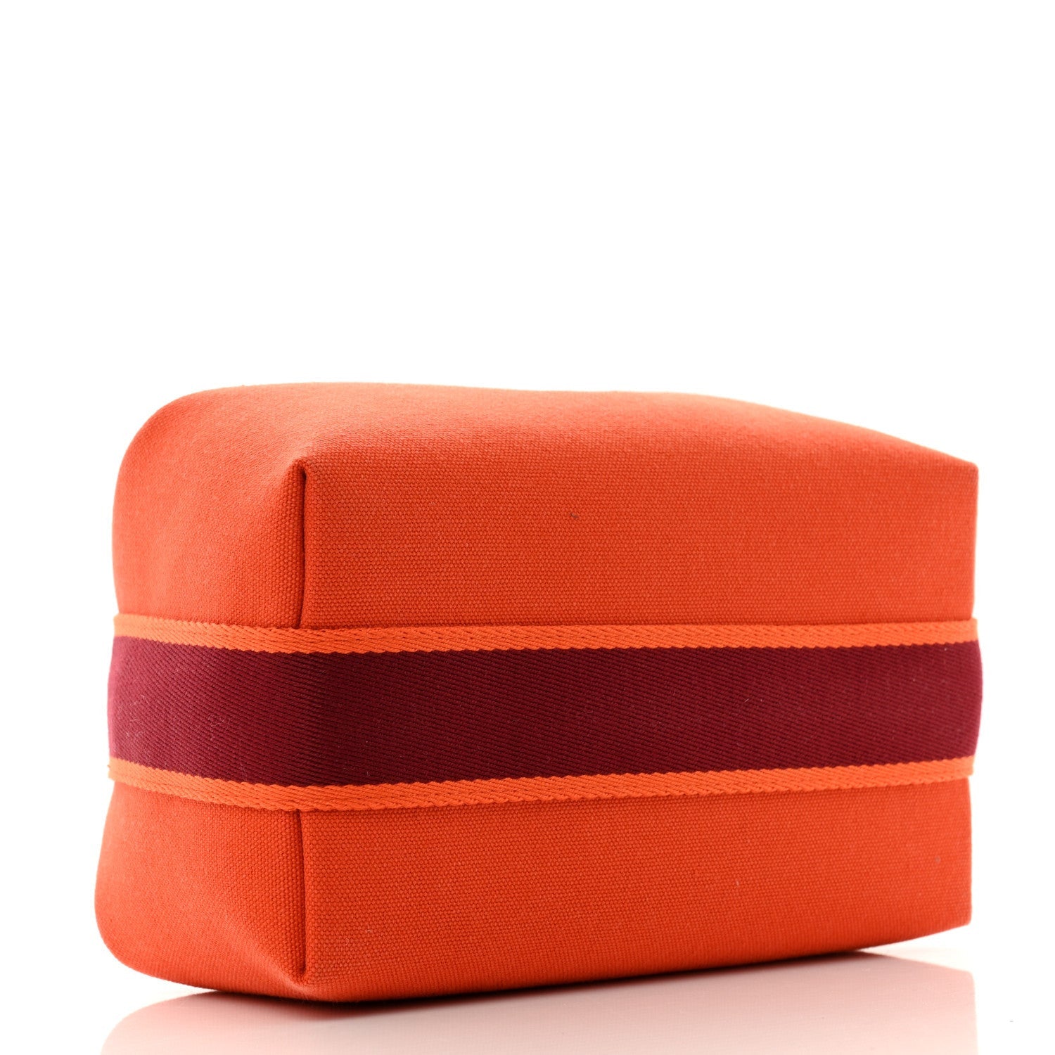 Hermes Canvas Small Bride-A-Brac Pouch Orange Burgundy 4 of 7