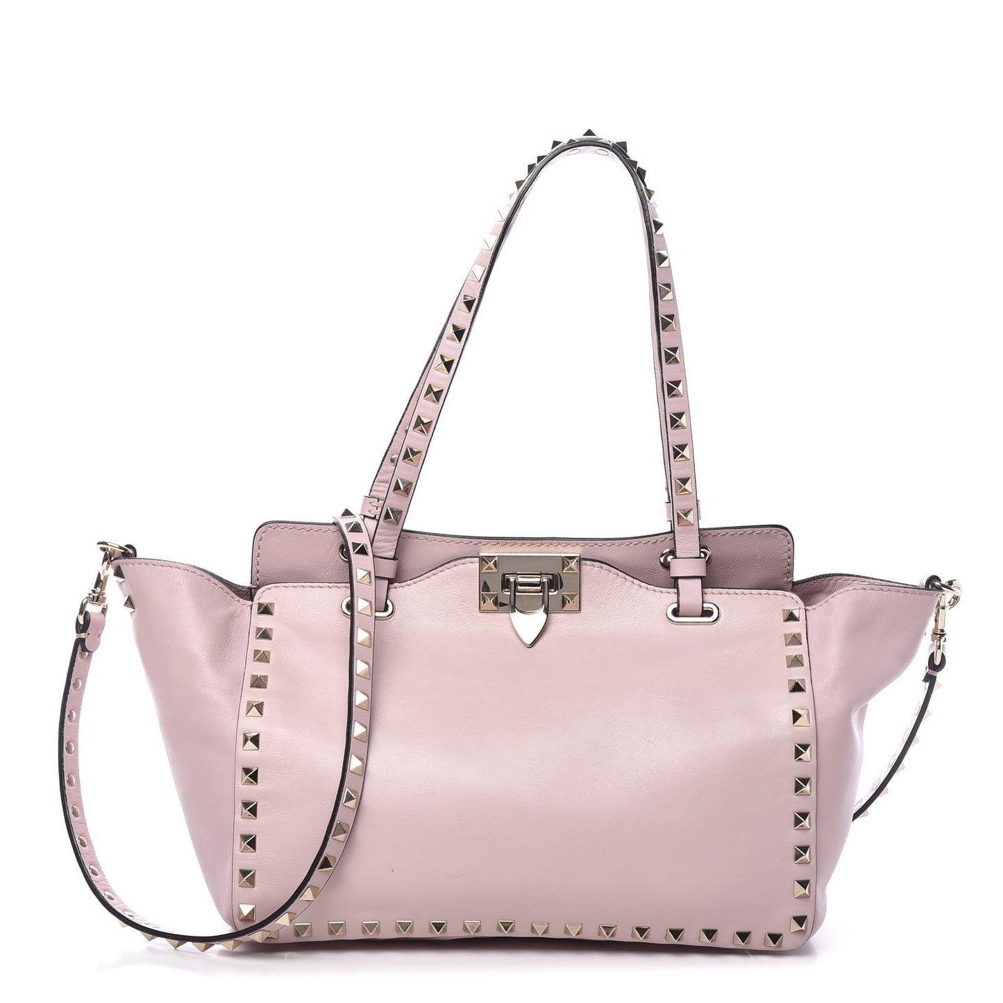 Vitello Small Rockstud Tote Water Rose