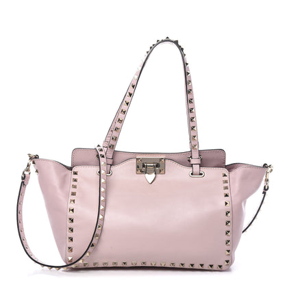 Valentino Garavani Vitello Small Rockstud Tote Water Rose 1 of 10