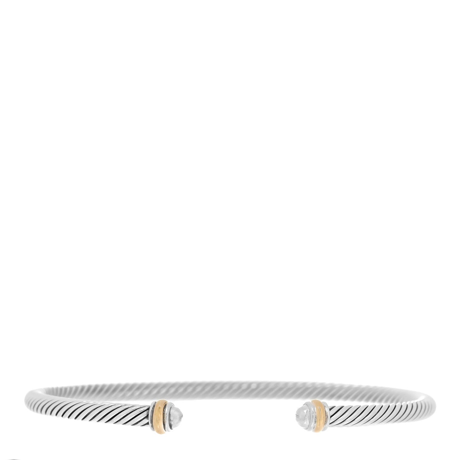 David Yurman Sterling Silver 18K Yellow Gold 4mm Cable Classics Bracelet 1 of 5