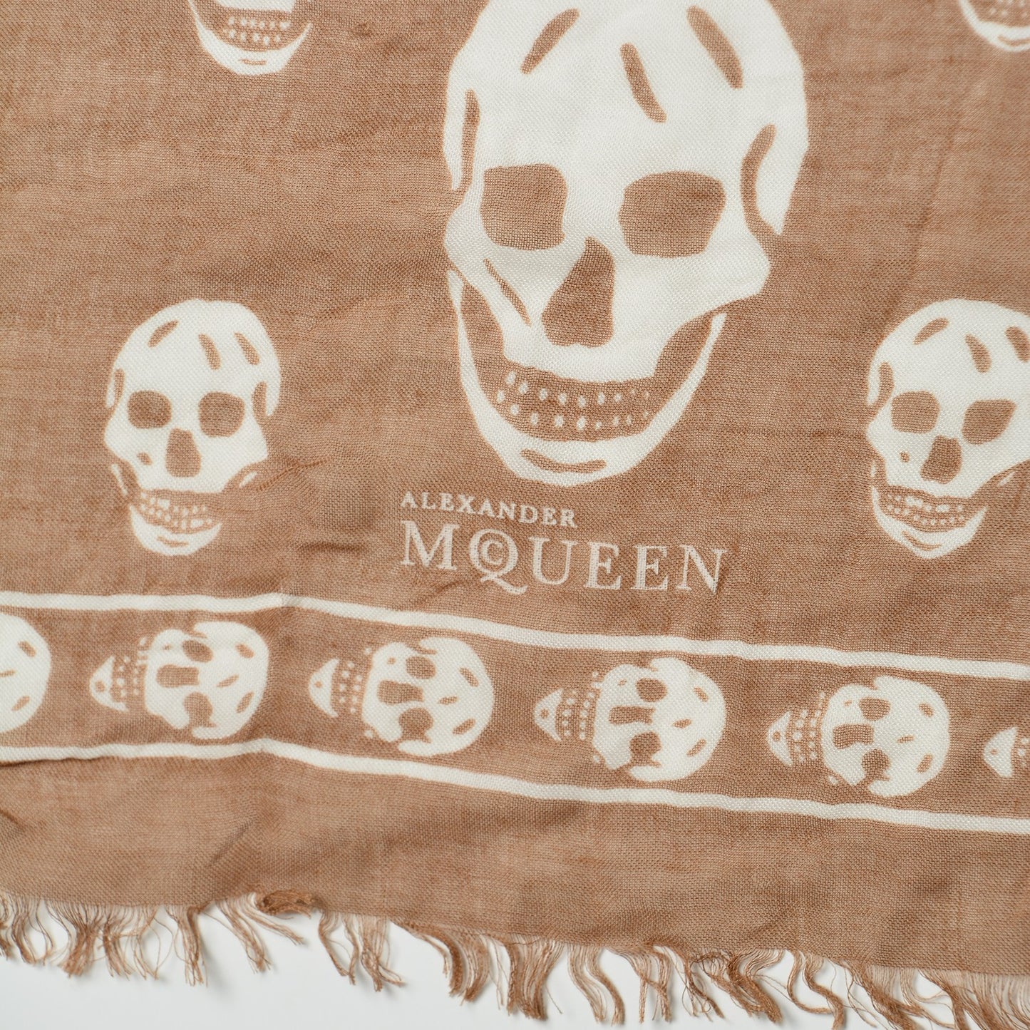 Modal Cashmere Skull Shawl Light Brown