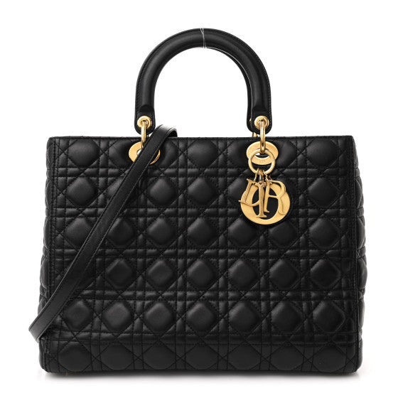 Christian Dior Lambskin Cannage Large Lady Dior Black 1 of 1