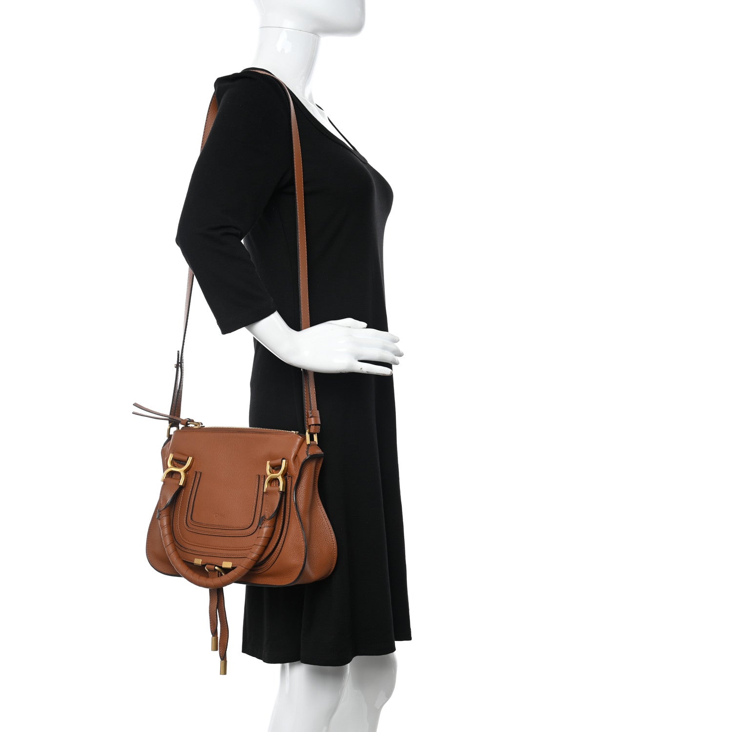 Chloe Calfskin Small Marcie Satchel Tan 2 of 18