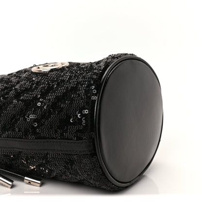 Gucci Sequin Mini GG Marmont 2.0 Bucket Bag  Black 7 of 8