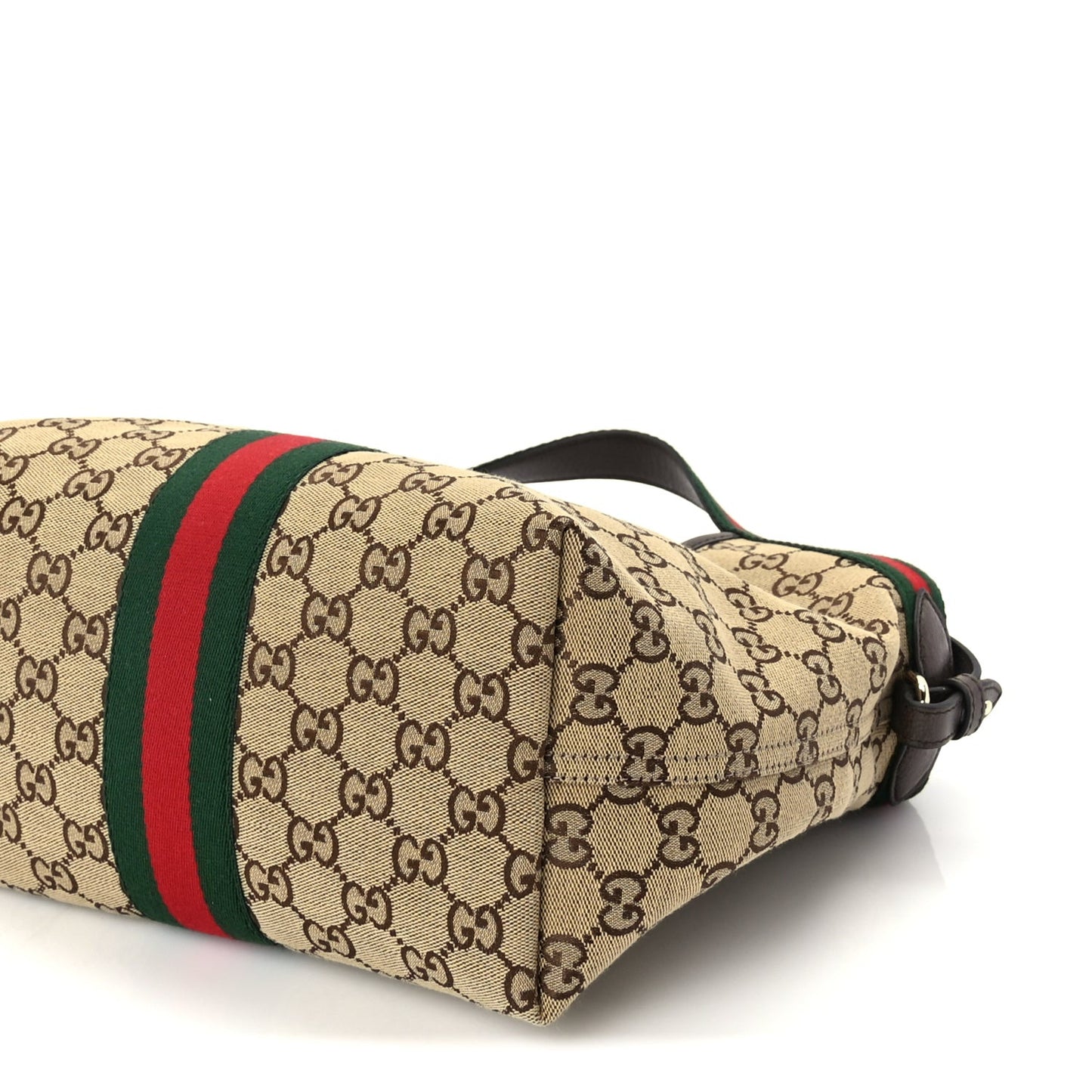 Monogram Web Small Giglio Tote Beige  Dark Brown