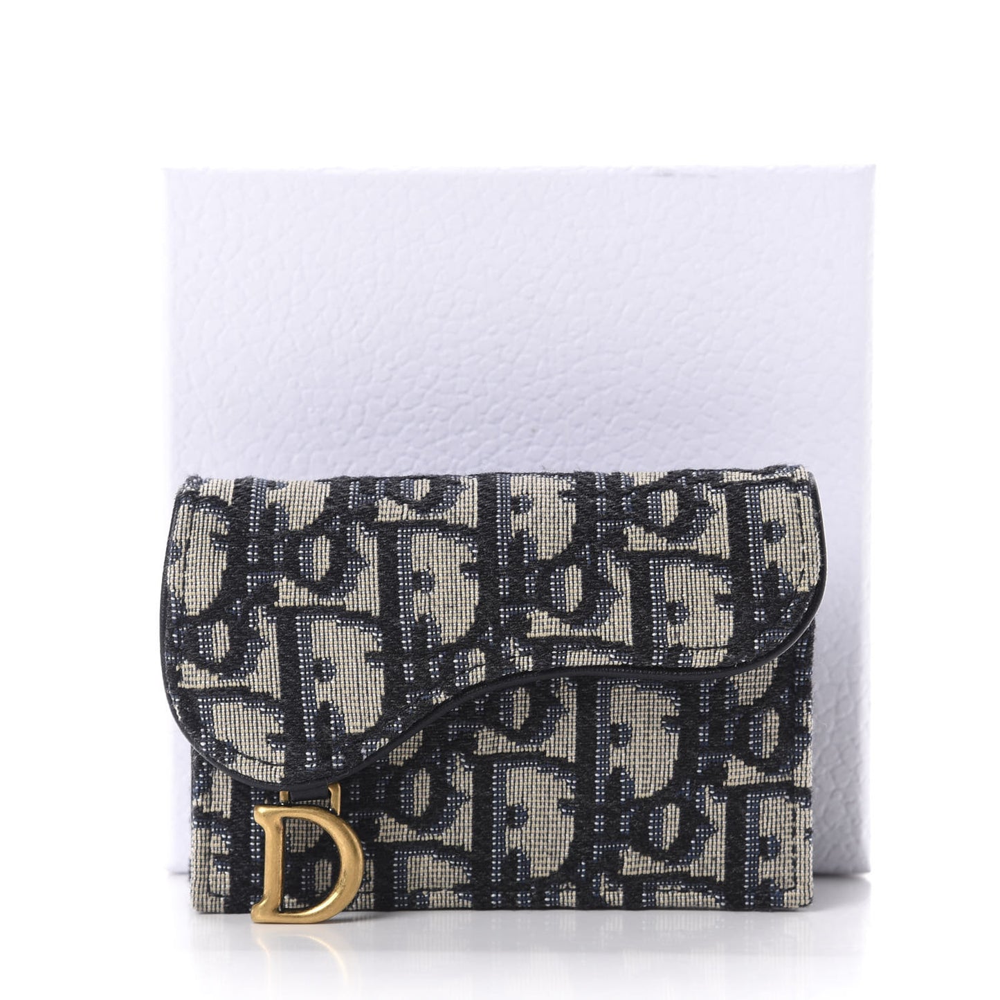 Oblique Saddle Card Holder Blue